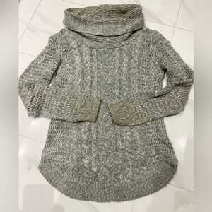 Gray Cable Knit Women's Sweater